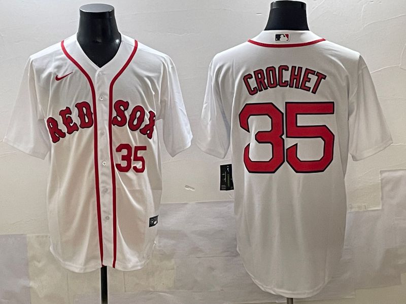 Men 2025 Boston Red Sox #35 Crochet White Game Nike MLB Jersey style 3->boston red sox->MLB Jersey